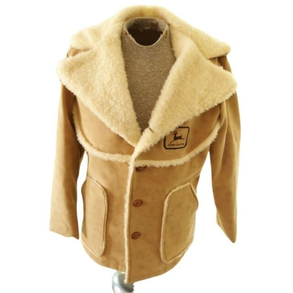 VTG SWINGSTER Men's Faux Suede John Deere Shearling Rancher Coat Size Medium